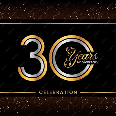 Premium Vector 30th Anniversary Logo Design With Double Line Concept Gold And Silver Color