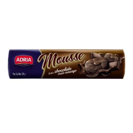 Adria Biscoito Recheado Sabor Mousse De Chocolate Meio Amargo