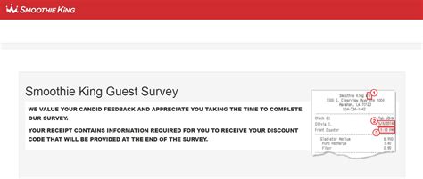 Smoothiekingfeedback Get Free Validation Code Smoothie King Survey