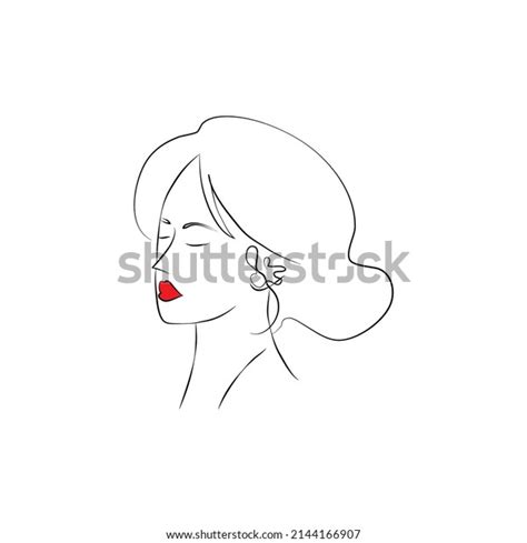 Womens Faces One Line Art Style Stock Vector Royalty Free 2144166907 Shutterstock