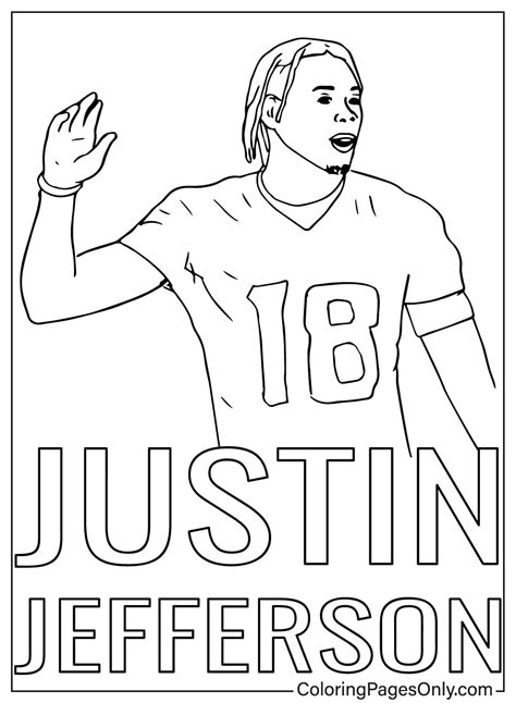 Justin Jefferson Coloring Page To Print Free Printable Coloring Pages