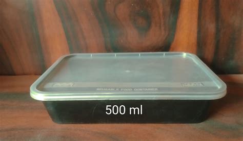 Black 500ml Rectangular Food Container Rectangle At Rs 7piece In Noida