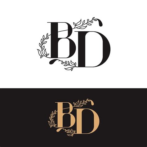 Premium Vector Handdrawn Wedding Monogram Bd Logo