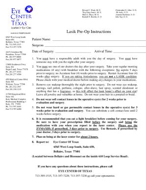 Fillable Online PATIENT CONSENT FORM LASER VISION CORRECTION Fax