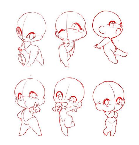 Procreate Digital Stamp Set Cute Poses Kawaii Chibi Anime