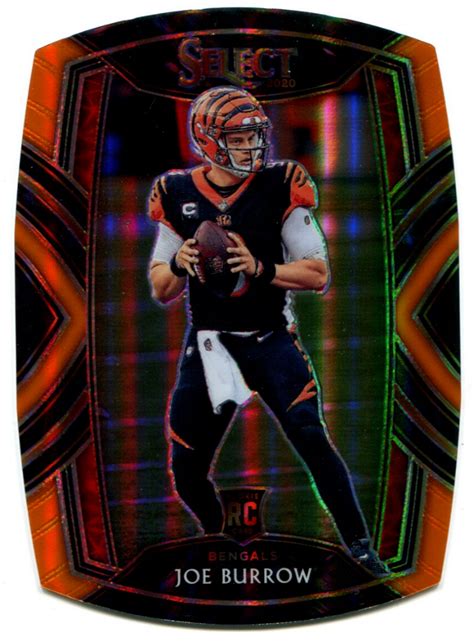 2020 Panini Select 246 Joe Burrow Orange Prizm Die Cut Club Level