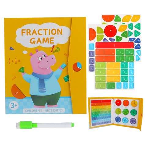 Kinaerty Set Magnetic Fraction Book Fraction Tiles Circles Percentage