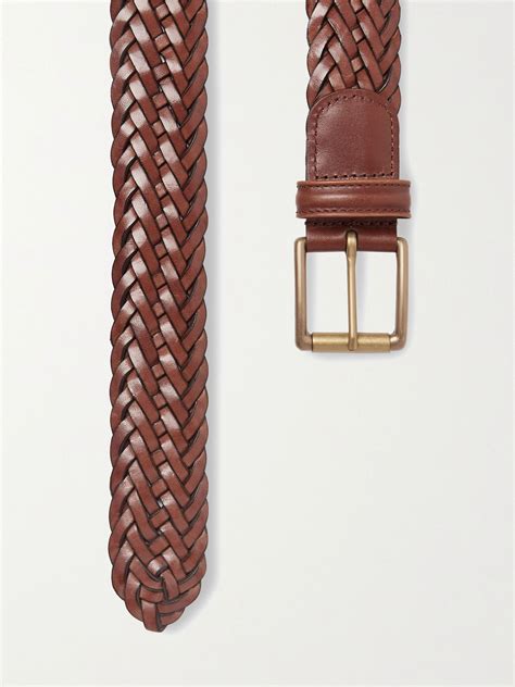 Brown 3 5cm Woven Leather Belt ANDERSON S MR PORTER