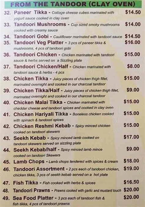 Menu At Ethnic India Pub And Bar Hoppers Crossing