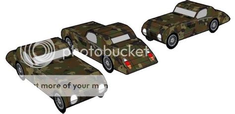 1930`s Classic Car Paper Model Camo Version Zealot