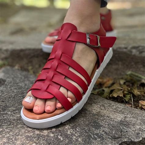 Дамски червени сандали - Dorie - Red | ModerniObuvki.com - Дамски и ...