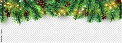 Christmas border. Holiday garland isolated on transparent background ...