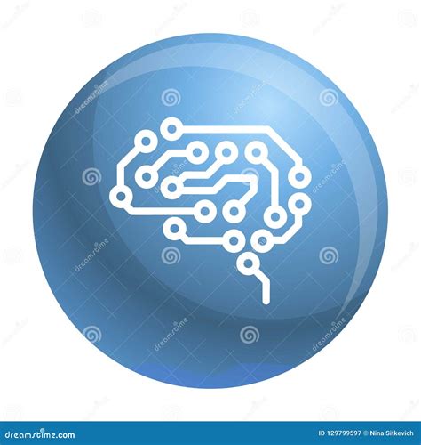 Future Brain Icon Outline Style Stock Vector Illustration Of