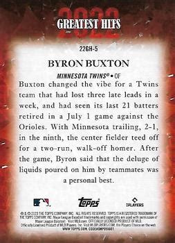 2023 Topps 2022 Greatest Hits 22GH 5 Byron Buxton Trading Card