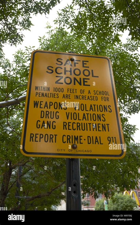 Safe School Zone Sign Warning Of Increased Penalties For Certain Crimes