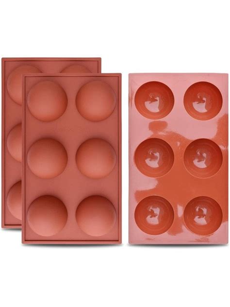 Molde De Silicón Media Esfera 6 Cav Ø 6 5cm Terracota