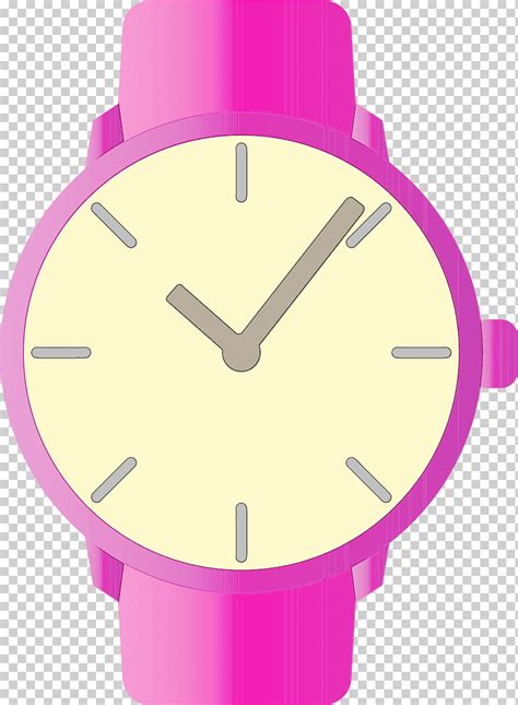 Reloj Anal Gico Reloj Rosa Blanco Violeta Acuarela Pintura Tinta