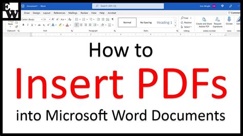 How To Insert Pdfs Into Microsoft Word Documents Pc Mac Youtube