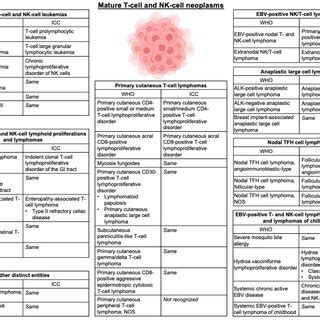 Classification Of Mature T And NK Cell Lymphomas Updated