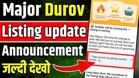 Major Durov Airdrop Listing Big Update Major Durov Airdrop Withdraw