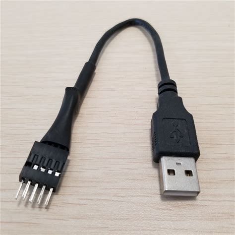 Pc Computer Motherboard Internal Usb 9pin Male To External Usb A Male Data Extension Cable