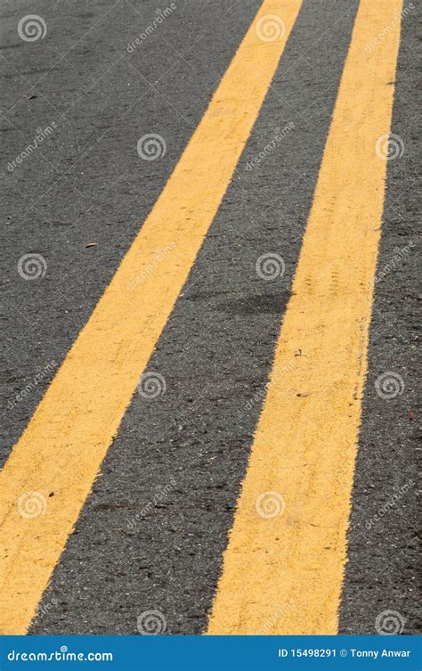 Traffic Double Yellow Line stock image. Image of code - 15498291