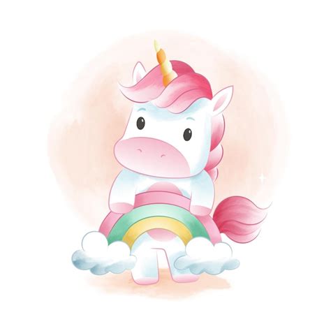 Premium Vector Unicorn With Rainbow Watercolor Illustration