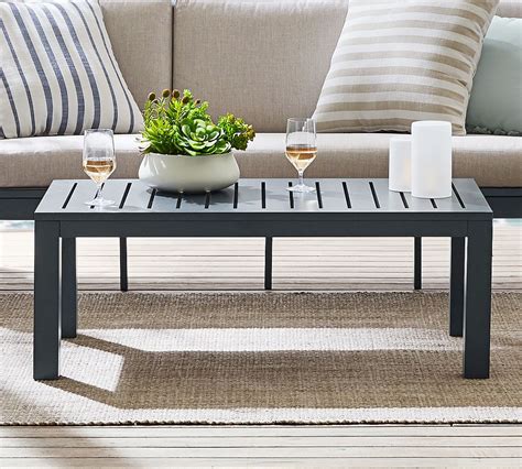 Indio Metal Outdoor Coffee Table Slate Pottery Barn