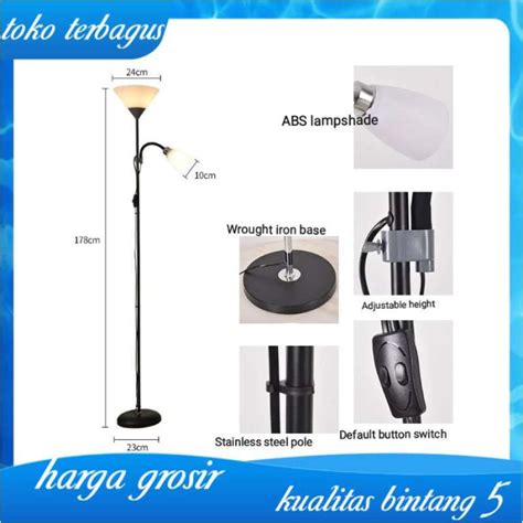 Promo Lampu Meja Stand Lampu Lantai Berdiri Double Lamp Standing Lamp