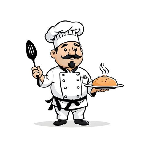 Premium Ai Image Chef Holding A Tray Of Food Vector Illustration On