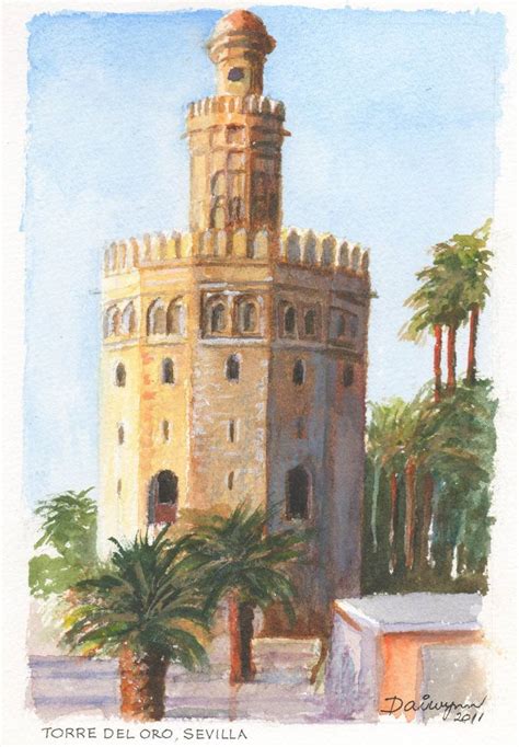 Torre Del Oro Sevilla Spain Painting By Dai Wynn Saatchi Art