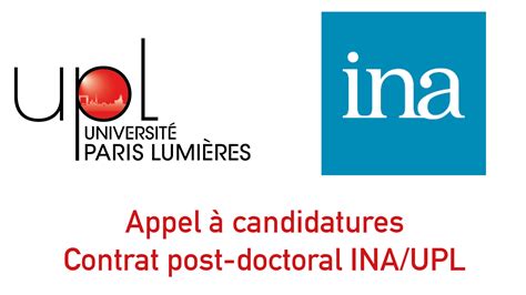 Appel à candidatures contrat post doctoral INA UPL 2021