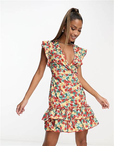 Rebellious Fashion Plunge Front Mini Dress With Open Back In Multi