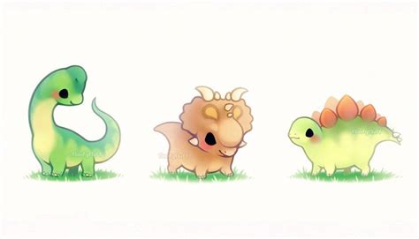 Chibi Dibujos De Dinosaurios Kawaii