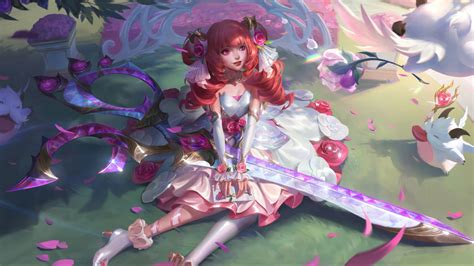 壁纸 Gwen League Of Legends Crystal Rose League Of Legends Wild Rift 视频游戏 Gzg 4k 暴动游戏 数字艺术