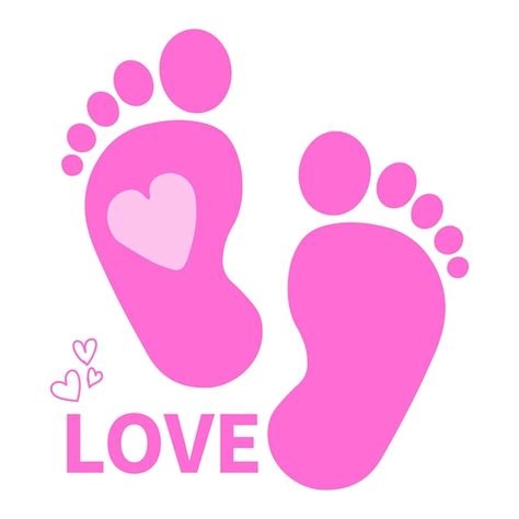 Premium Vector | Baby girl footprint