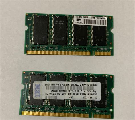 IBM FRU 10K0031 VINTAGE 256BMB DDR RAM MEMORY PC2100 LENOVO