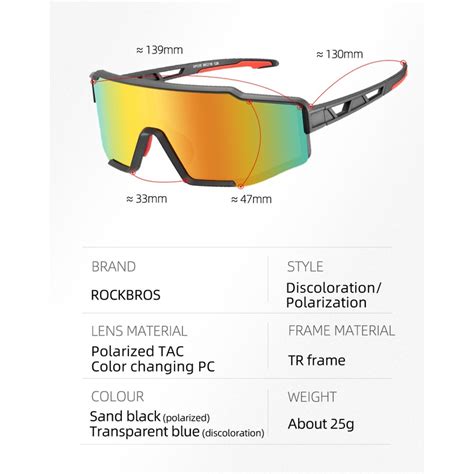 Rockbros Cycling Glasses Polarized Glasses Outdoor Photochromic Sunglasses Built In Myopia Frame