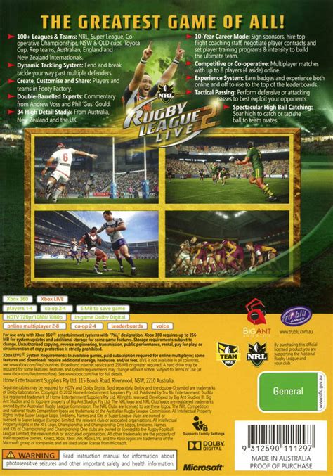 Rugby League Live 2 Box Shot For Playstation 3 Gamefaqs