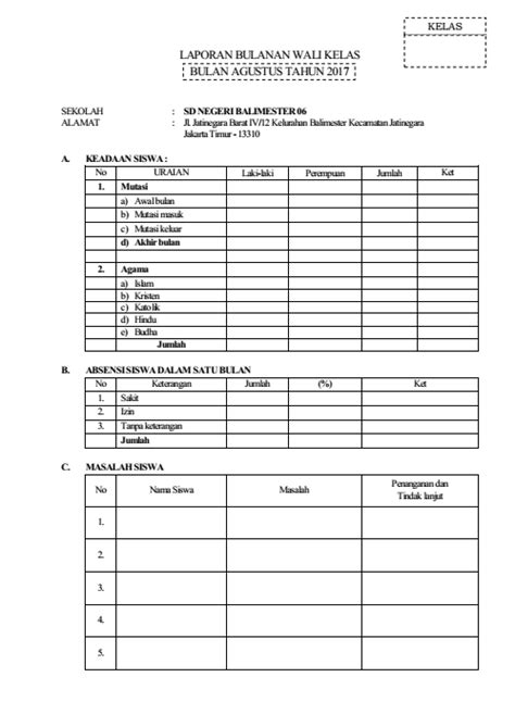 Contoh format laporan bulanan - lsabare