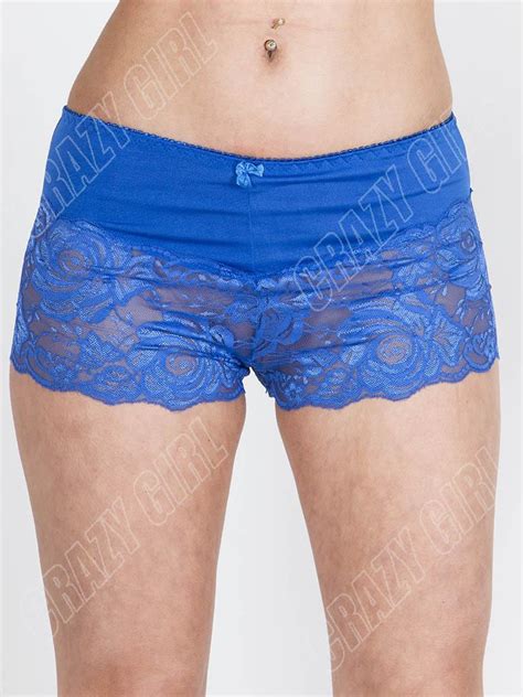 New Womens Ladies Rose French Lace Sexy Boxer Shorts Knickers Underwear Size Ebay