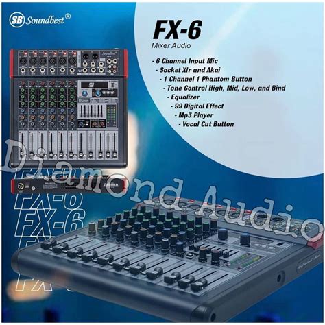 Jual Mixer Audio Soundbest Fx6 Usb Bluetooth Original Mixing Fx 6