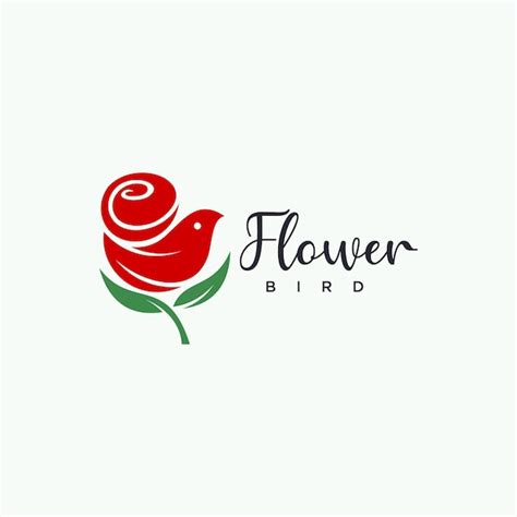 Premium Vector Bird Rose Flower Icon Logo Design Illustration