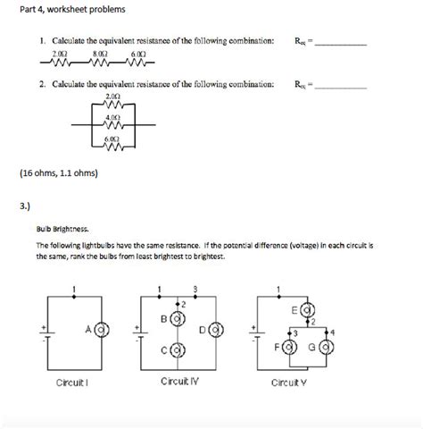 Combination Circuit Problems And Answers