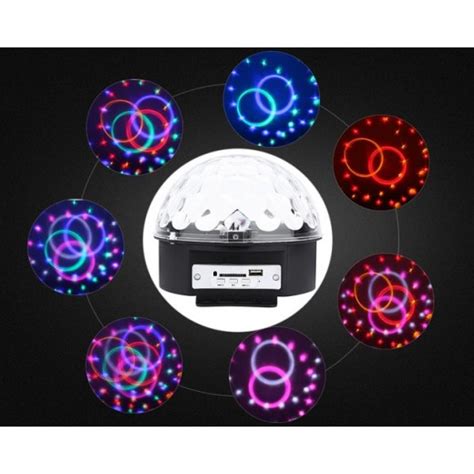 Globo Bola Maluca Led Magic Cristal Rgb Bluetooth Som MP3 Pen Drive