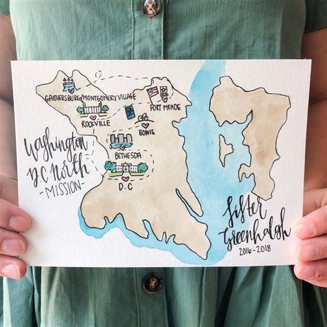 Custom Areas Lds Mission Map Free Ship Sister Missionary Etsy