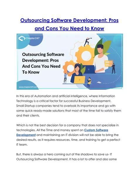 PPT Outsourcing Software Development Pros And Cons You Need To Know