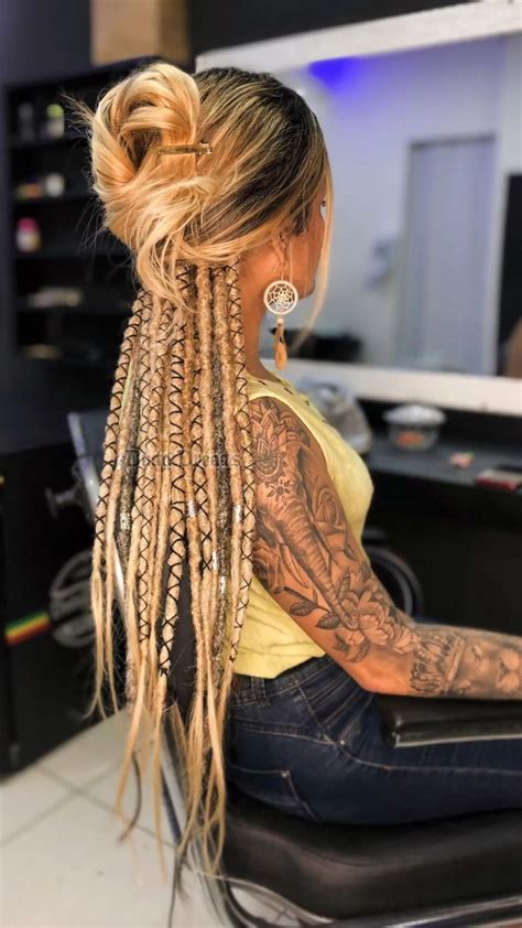 Dread Remov Vel Sint Tico Loiro Duda Dreads In Dreadlock Style