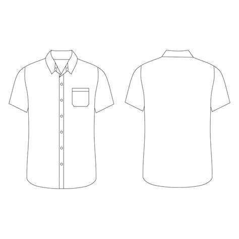Premium Vector Flat Sketch Of White Short Sleeve Shirts Fashion For