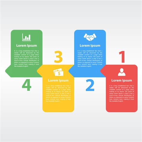 Business Infographic Design Template With 4 Steps Or Options Using For